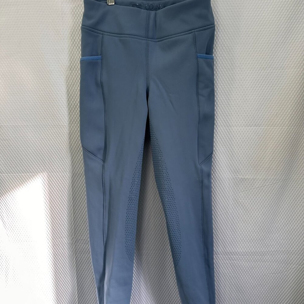 Riding Sport Kids Winter Knee-Patch Tech Riding Tights - Blue